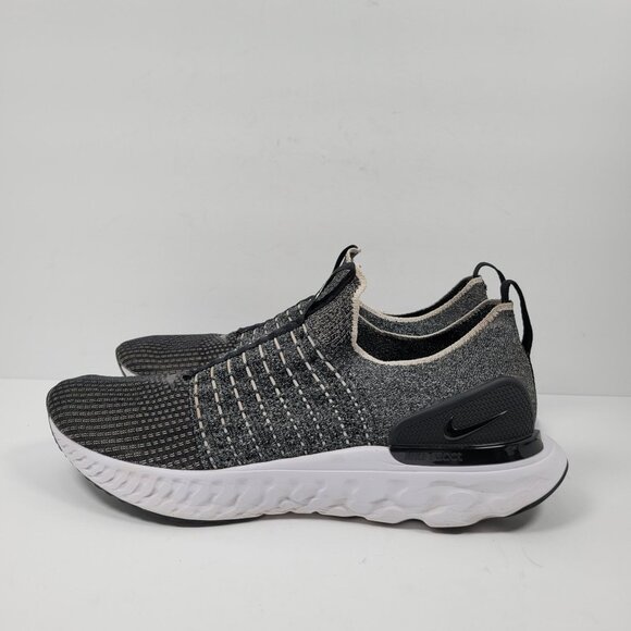 Nike React Phantom Flyknit 2 Men's Black Smoke Gray Shoes CJ0277-003 US Size 14 - Picture 2 of 8